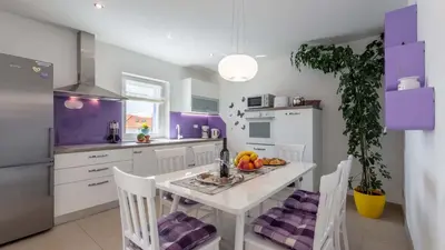 Kuhinja ili čajna kuhinja u objektu Traditional stone poolside villa in Bol