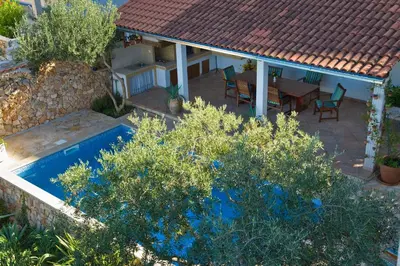 Bazen u objektu Villa Lukrecia - Stone Villa with Pool & Sea Views I Supetar, Brač ili u blizini
