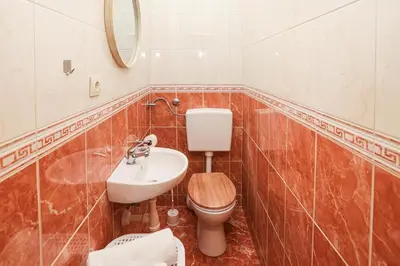 Kupaonica u objektu Apartment Vesna near beach with the balcony