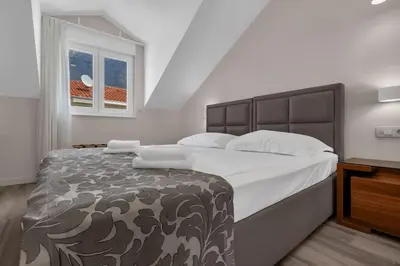 Krevet ili kreveti u jedinici u objektu Brotis - Apartment with sea view - Makarska Exklusiv