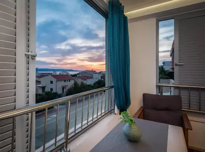 Balkon ili terasa u objektu Sara - Luxurious sea view apartment with garage