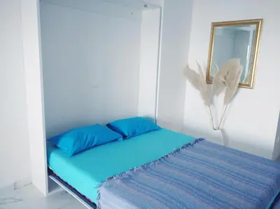 Krevet ili kreveti u jedinici u objektu Fifty shades of blue
