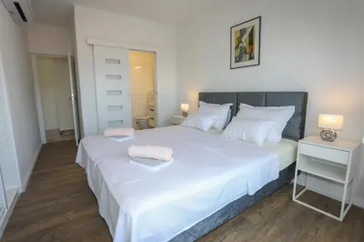 Krevet ili kreveti u jedinici u objektu Stella Maris Hvar - Sea View Rooms with Balcony