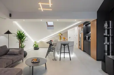 Kuhinja ili čajna kuhinja u objektu Luxury Penthouse Hvar with Jacuzzi & Sea View