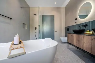 Kupaonica u objektu Villa Dattero -private Pool, Jacuzzi, Sauna, Media room