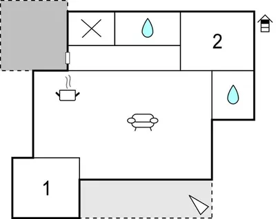 Tlocrt objekta Two-Bedroom Apartment Selca With Sea View 04