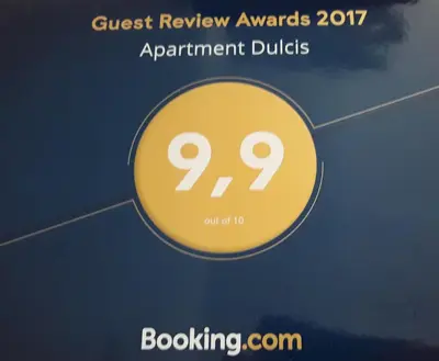Certifikat, nagrada, logo ili neki drugi dokument izložen u objektu Apartment Dulcis