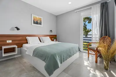 Krevet ili kreveti u jedinici u objektu Villa UP with panoramic views of picturesque landscape and sea