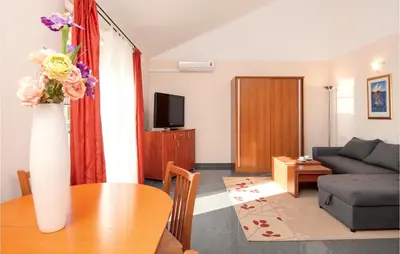 TV i/ili zabavni centar u objektu Lovely Apartment In Baska Voda