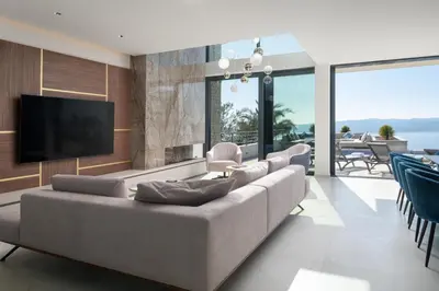 TV i/ili zabavni centar u objektu Luxury Villa Hedonia