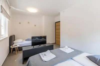 Krevet ili kreveti u jedinici u objektu Exclusive Villa Del Mar in Milna with a pool