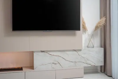 TV i/ili zabavni centar u objektu Penthouse La Vie with seaview and jacuzzi