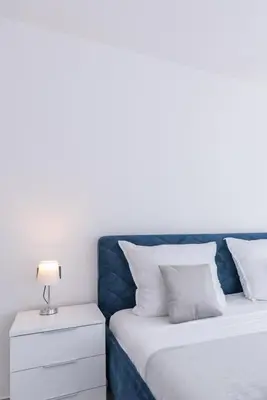 Krevet ili kreveti u jedinici u objektu Astonishing villa Blue Horizon w heated pool