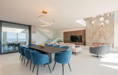TV i/ili zabavni centar u objektu Beach Front Home In Brela With Sauna