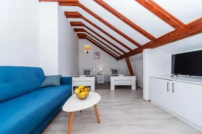 TV i/ili zabavni centar u objektu Rooms Bed and Breakfast Blanc