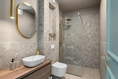 Kupaonica u objektu Stylish villa Tenera with private pool, 3 bedrooms