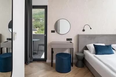 Krevet ili kreveti u jedinici u objektu Luxury Villa David 1 - heated pool 38m2