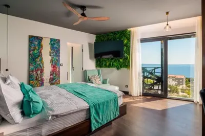 Krevet ili kreveti u jedinici u objektu Boutique Apartments Vino & More - Infinity Pool - Rooftop -