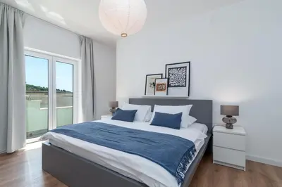 Krevet ili kreveti u jedinici u objektu Sea view Apartment Livia