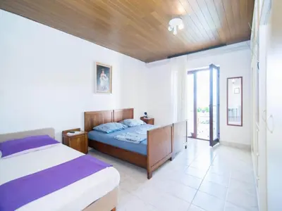 Krevet ili kreveti u jedinici u objektu Apartments Veve - Superior Studio Apartment with Terrace Sea View Vesna ST