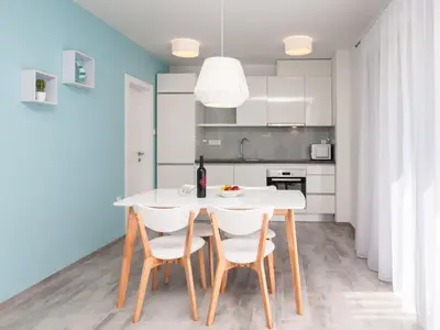 Kuhinja ili čajna kuhinja u objektu Apartments Dva Galeba - Standard One Bedroom Apartment with Terrace 101