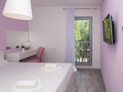TV i/ili zabavni centar u objektu Apartments Dva Galeba - Comfort One Bedroom Apartment with Sea View 205