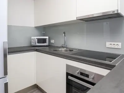 Kuhinja ili čajna kuhinja u objektu Apartments Dva Galeba - Standard One Bedroom Apartment with Sea View 203