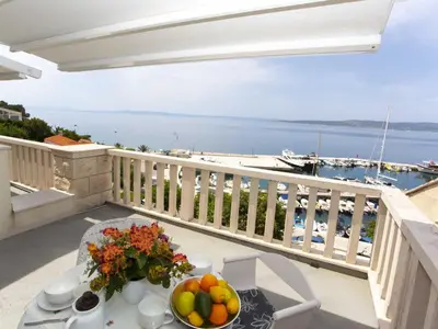Balkon ili terasa u objektu Apartments & Room Vesna - Superior Studio Apartment with Terrace and Sea View