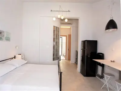 Krevet ili kreveti u jedinici u objektu Apartments & Room Vesna - Superior Studio Apartment with Terrace and Sea View