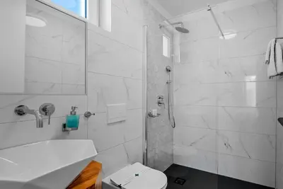 Kupaonica u objektu NEW Seaview Villa Gabriel with private heated pool and a Hot-tub