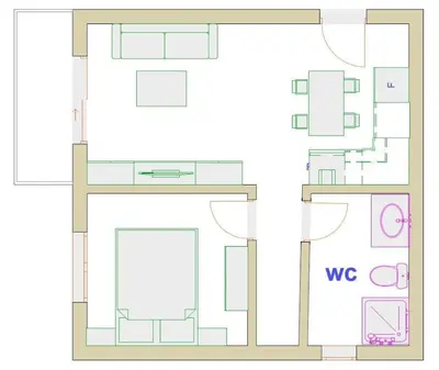 Tlocrt objekta Apartman Martha