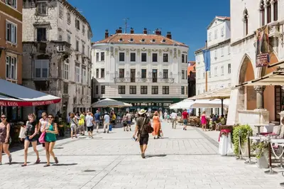 Gosti u objektu Ferienwohnung in Podstrana-Sv Martin mit Balkon, Klimaanlage, W-LAN, Waschmaschine 4777-2