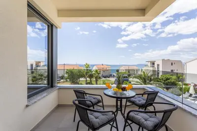 Balkon ili terasa u objektu Apartment in Podstrana-Sv Martin with sea view, balcony, air conditioning, WiFi 4777-3
