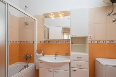 Kupaonica u objektu Amalia Beach Apartment