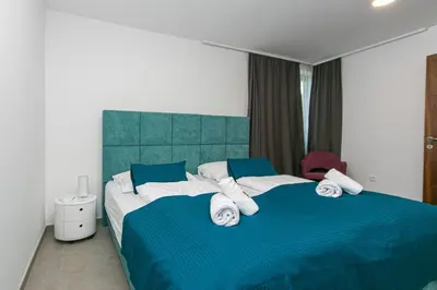 Krevet ili kreveti u jedinici u objektu Apartmani Brela 15 luxury