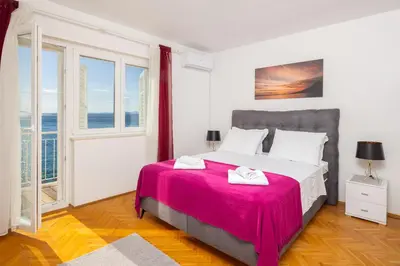 Krevet ili kreveti u jedinici u objektu Seaside Apartment Blue