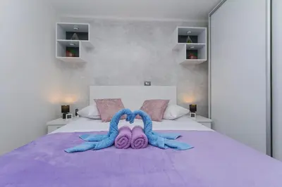 Krevet ili kreveti u jedinici u objektu Apartman Brela 13 luxury