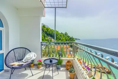 Balkon ili terasa u objektu Beach Apartment Stanici