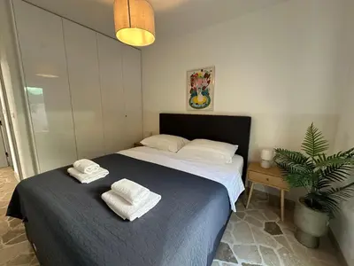 Krevet ili kreveti u jedinici u objektu Hvar Dream View Penthouse with Hot Tub
