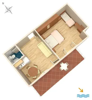 Tlocrt objekta Apartments by the sea Duce, Omis - 2731