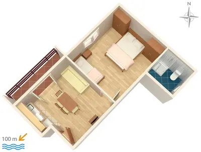 Tlocrt objekta Apartment Duce 2821c
