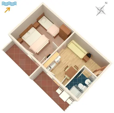 Tlocrt objekta Apartments and rooms by the sea Jelsa, Hvar - 4602