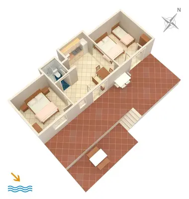 Tlocrt objekta Seaside secluded apartments Cove Torac, Hvar - 4875