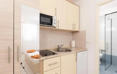 Kuhinja ili čajna kuhinja u objektu 1 Bedroom Cozy Apartment In Baska Voda