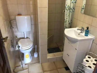 Kupaonica u objektu Apartmani Villa Borzic - One Bedroom Apartment with Terarce and Sea View