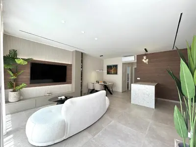 TV i/ili zabavni centar u objektu Apartment Petar - private heated pool and sea view