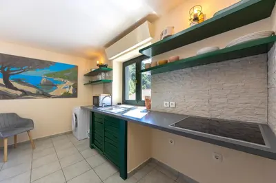 Kuhinja ili čajna kuhinja u objektu Apartmani Brela 21