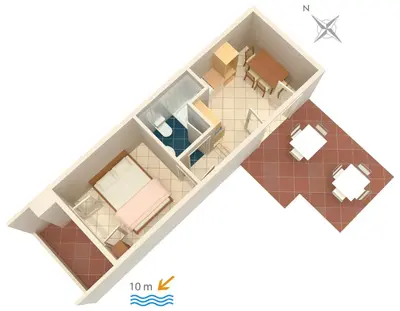 Tlocrt objekta Apartment Pokrivenik 5231b