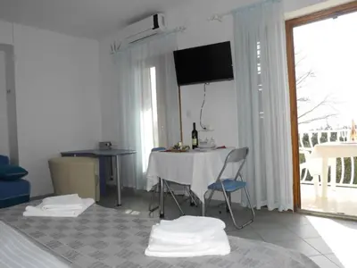 TV i/ili zabavni centar u objektu Dugi Rat Seaside Apartments - Studio Apartment 2