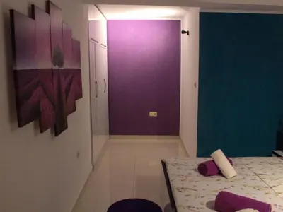 Krevet ili kreveti u jedinici u objektu Two Bedroom Apartment with Sea View and Private Pool